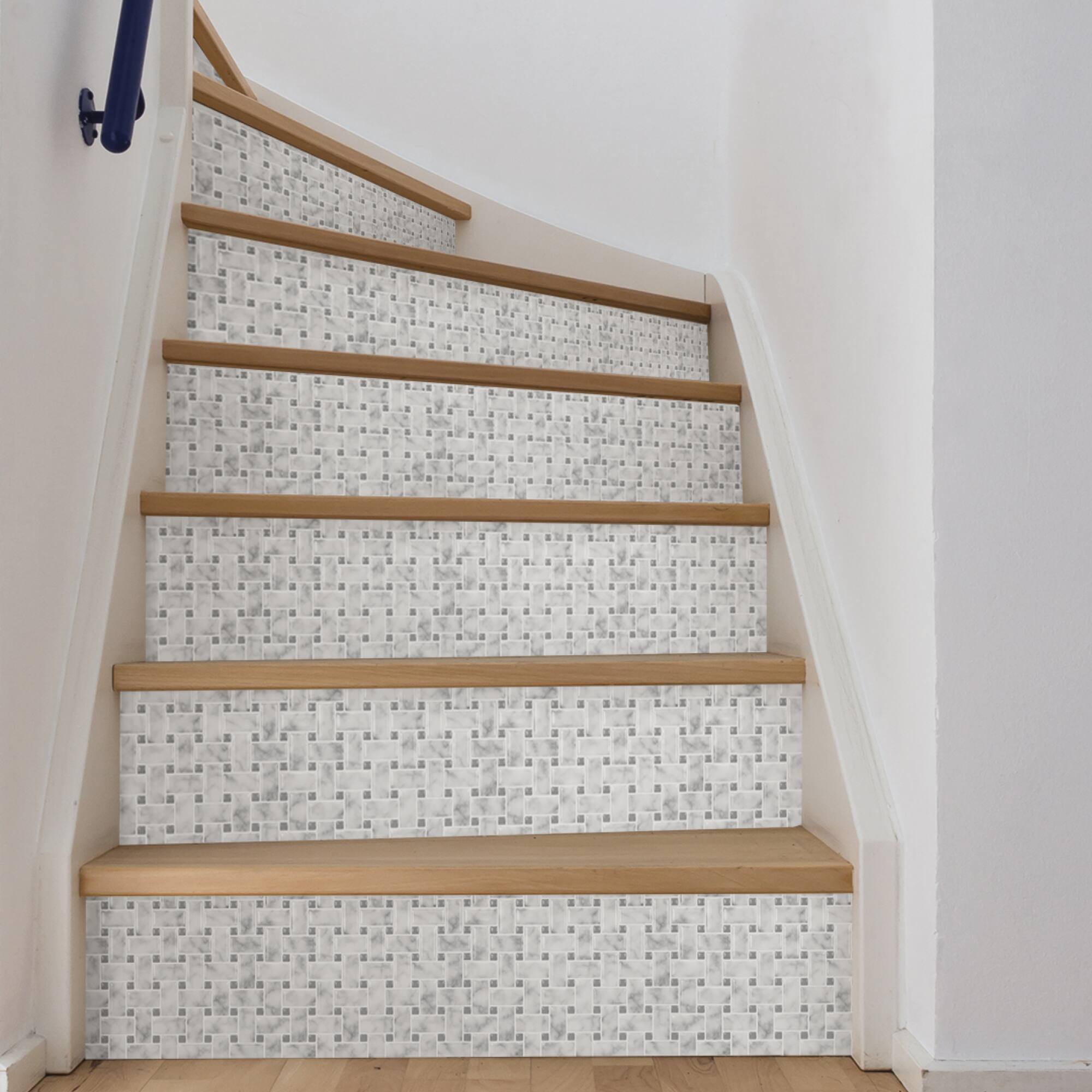 InHome Basketweave Carrara Peel & Stick Backsplash Tiles